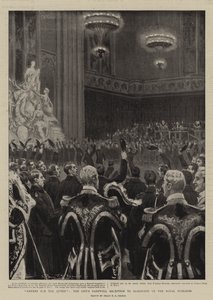 Hoera voor de koningin, het afscheidsfeest van de stad voor reservisten van de Royal Fusiliers door Percy F.S. Spence